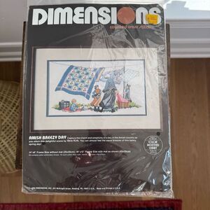 NWT NOS Dimensions Counted Cross Stitch Kit Amish Breezy Day 3611
